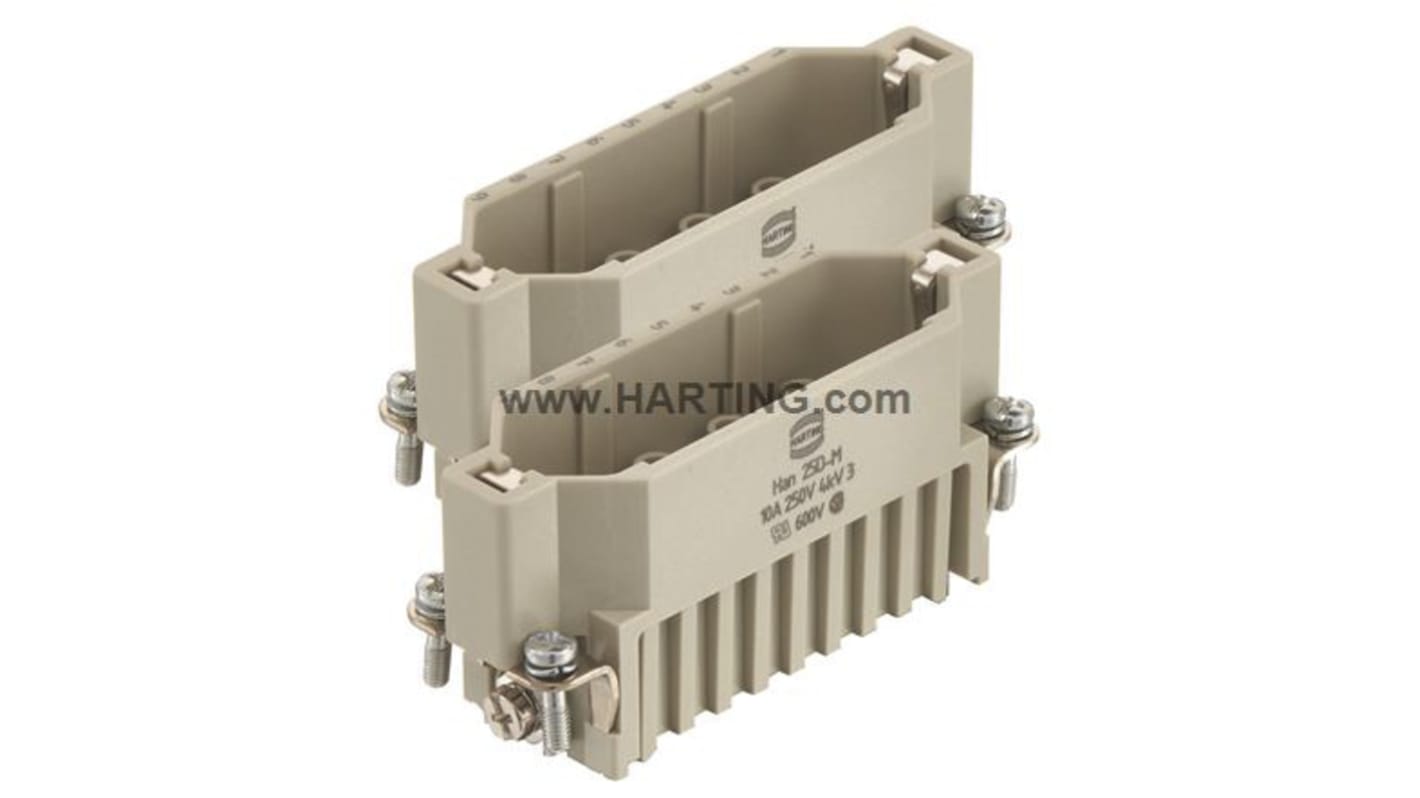 HARTING Heavy Duty Power Connector Insert, 10A, Male, Han D Series, 25 Contacts