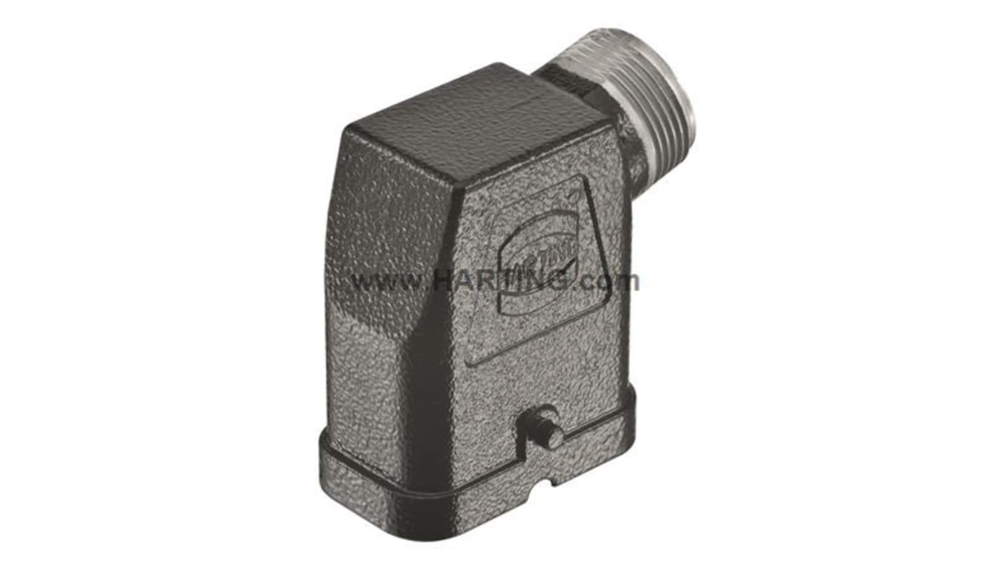 Carcasa para conector industrial con entrada lateral HARTING serie Han-Compact tamaño 8, con rosca M25