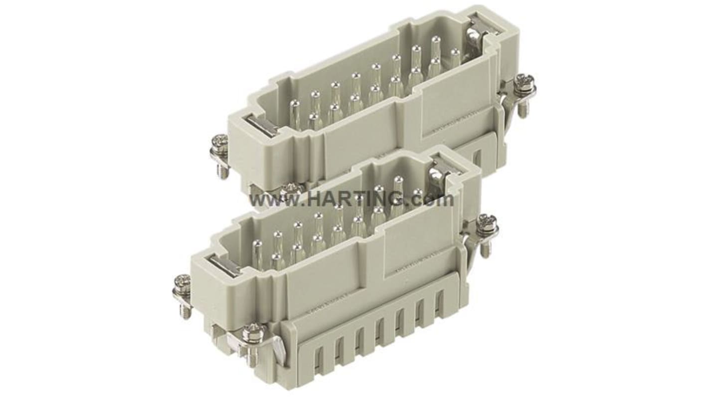 Inserto de conector de potencia HARTING Macho, serie Han ES, configuración 16P