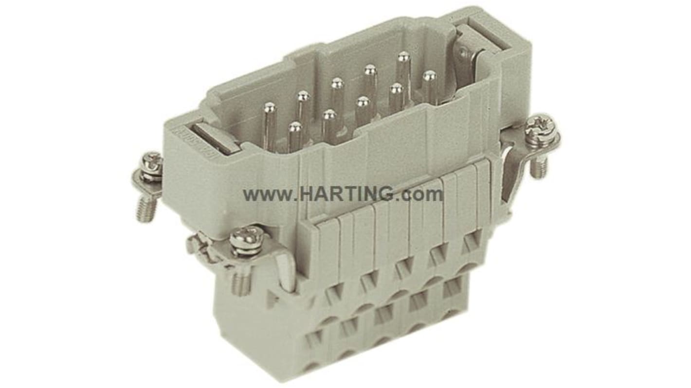 HARTING Heavy Duty Power Connector Insert, 16A, Male, Han ESS Series, 10 Contacts
