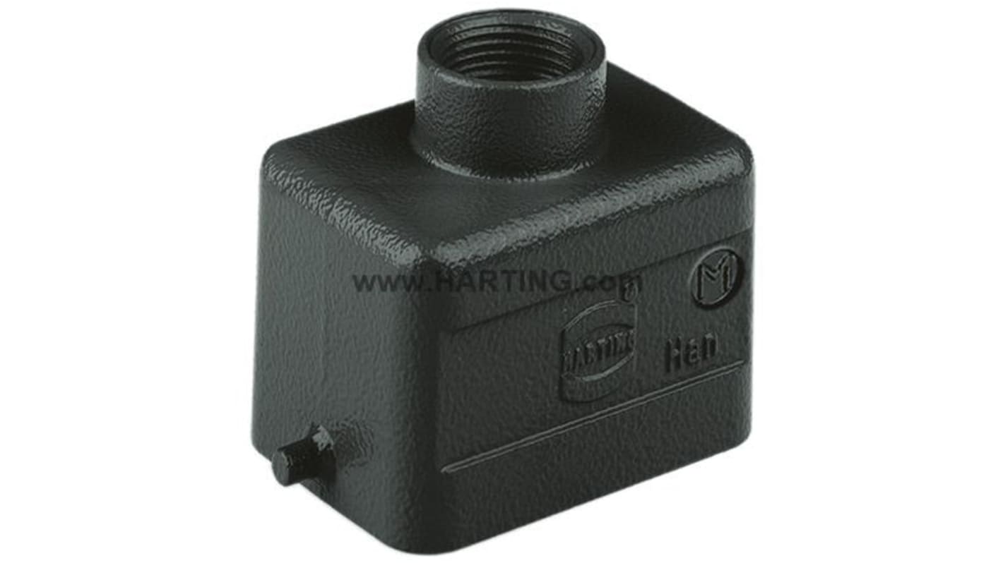 Carcasa para conector industrial con entrada superior HARTING serie Han M tamaño 6B, con rosca M20