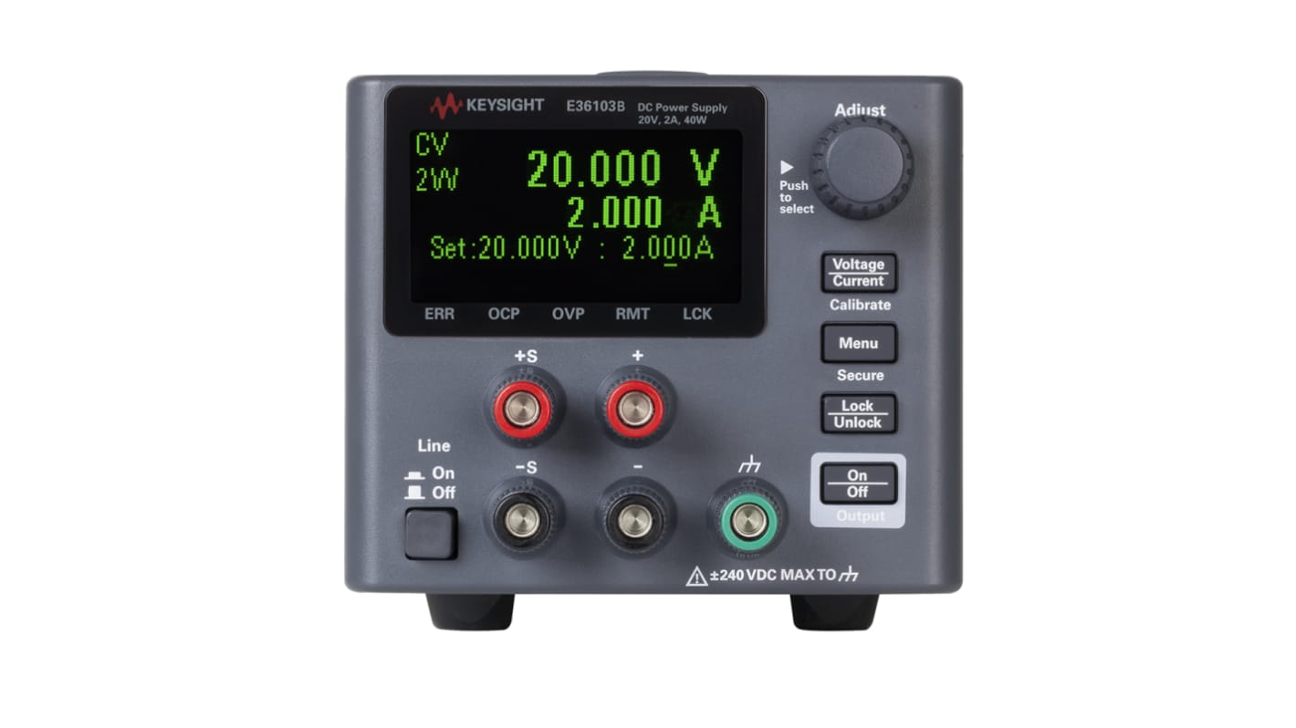 Keysight Technologies Digital  Labornetzgerät 40W, 0 → 20V / 2A, ISO-kalibriert