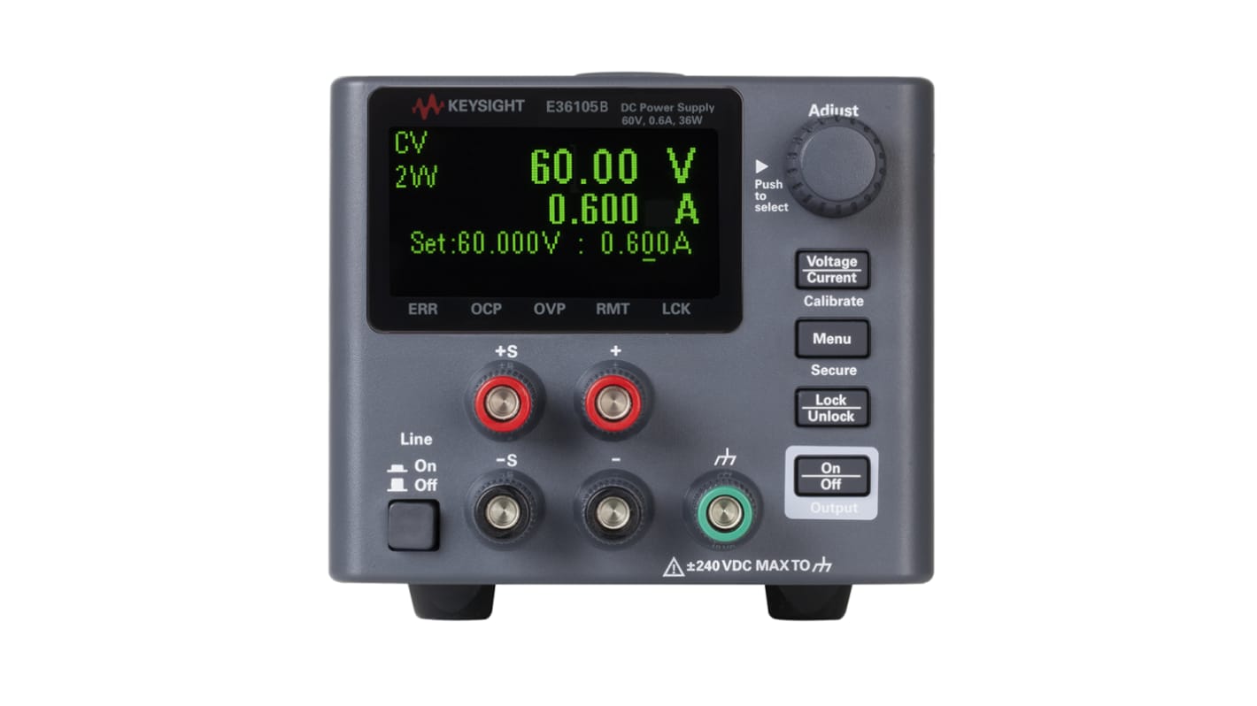 Alimentatore da banco Keysight Technologies, 1 uscita, 0 → 60V, 600mA, 36W, Cert. ISO