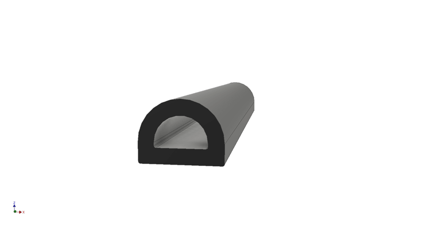 RS PRO Türdichtung, EPDM, Schwarz, B. 8mm, H. 6 mm, L. 20m