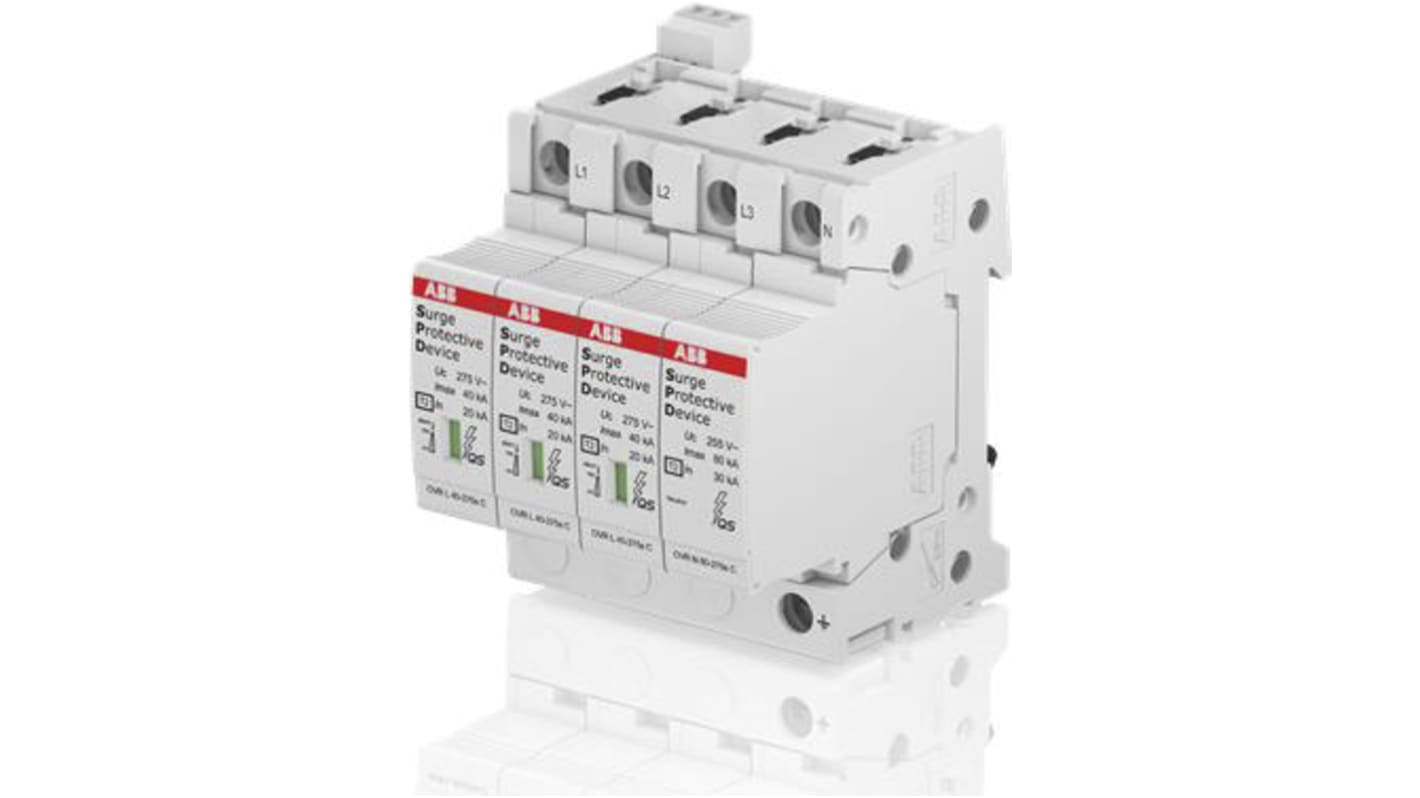 ABB OVR Überspannungsschutzgerät Überlastschutzgerät 40kA 275 V, DIN-Schienen Montage, 71.2 x 76.7 x 95.8mm, -40°C→+80°C