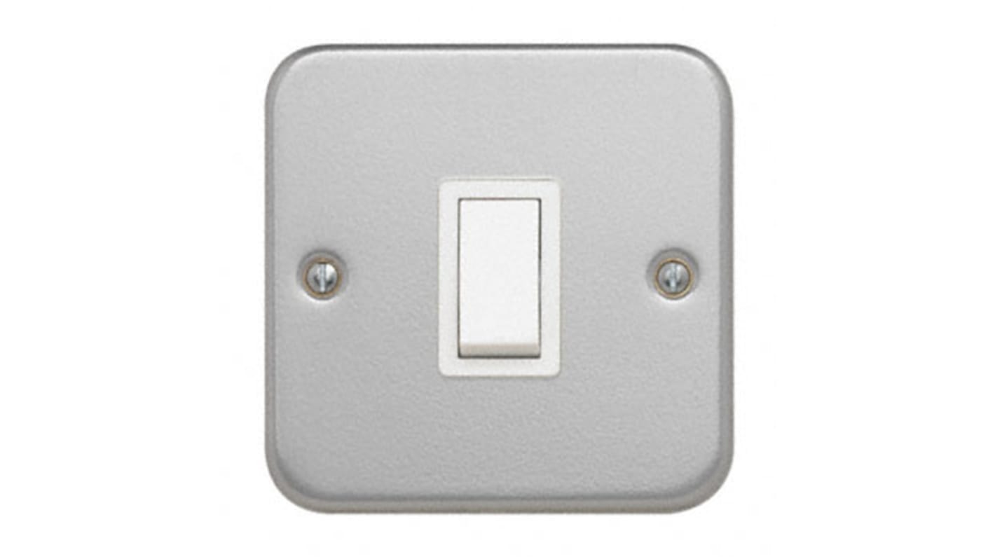 Interruttore luce Contactum serie Metal Clad, 20A, 250V, 2 poli, Colore bianco, IP2X, Policarbonato