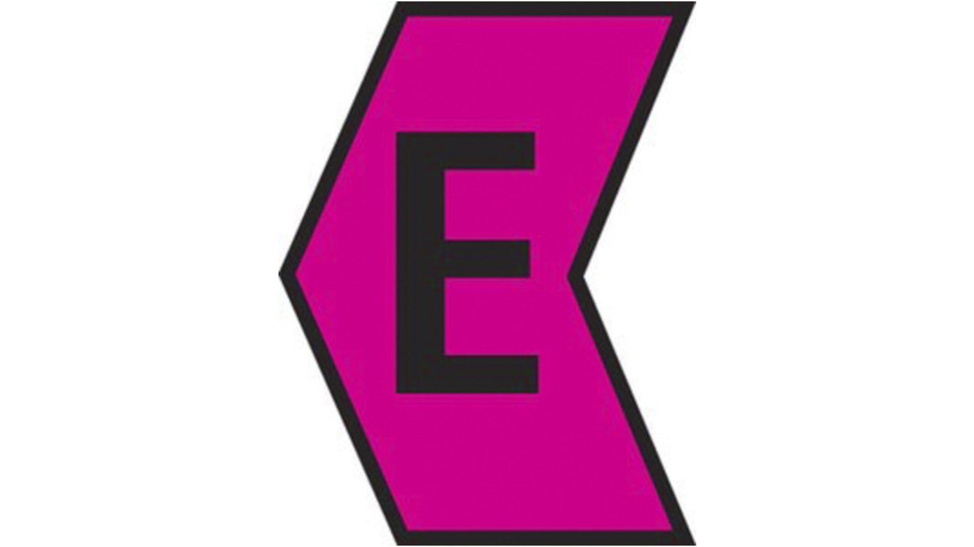 HellermannTyton Ovalgrip Slide On Cable Marker, Black on Pink, Pre-printed "E", 1.7 → 3.6mm Cable