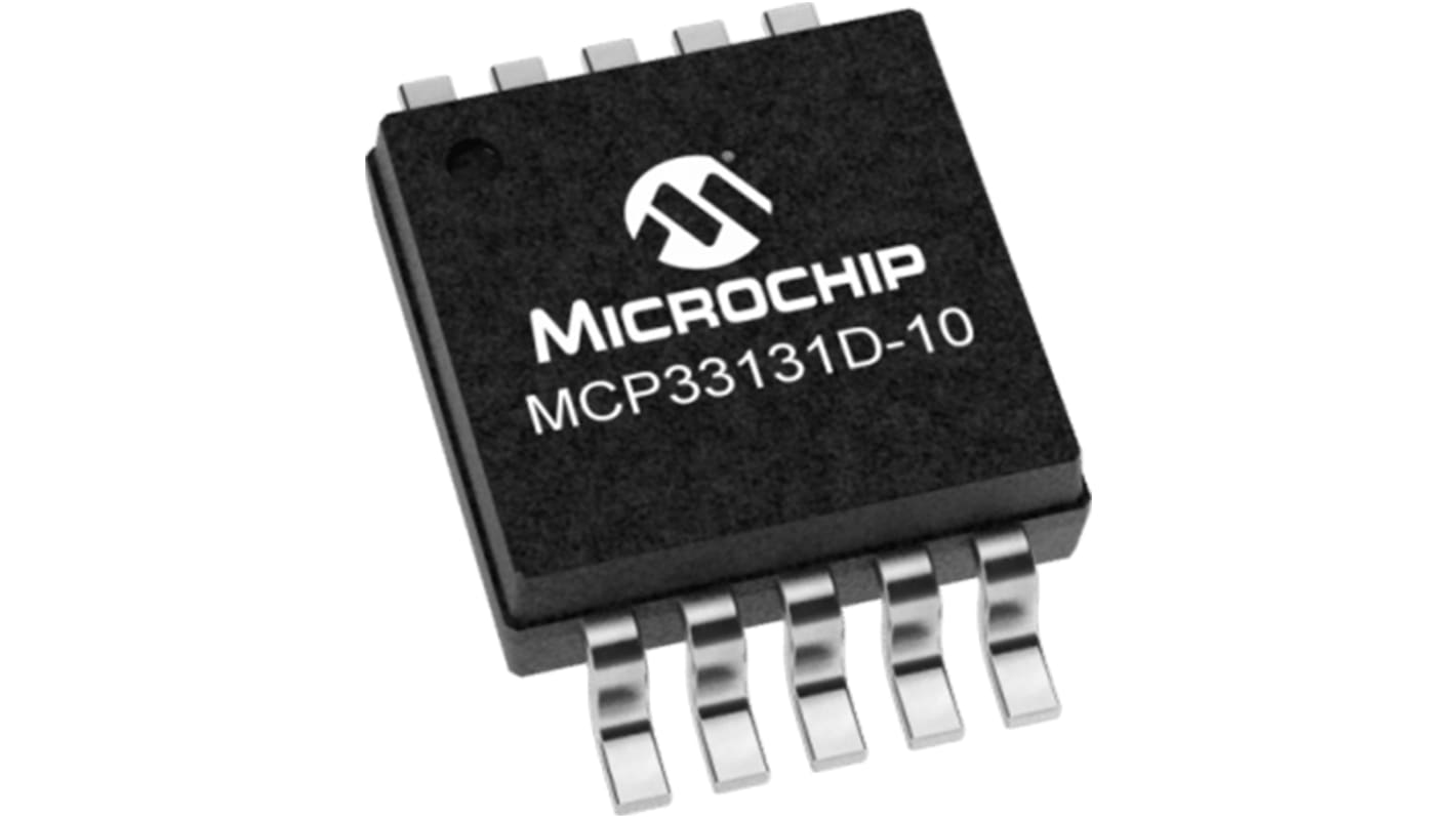 ADC MCP33121D-10-I/MS, 1, 14 bits, 1Msps, MSOP, 10 pines