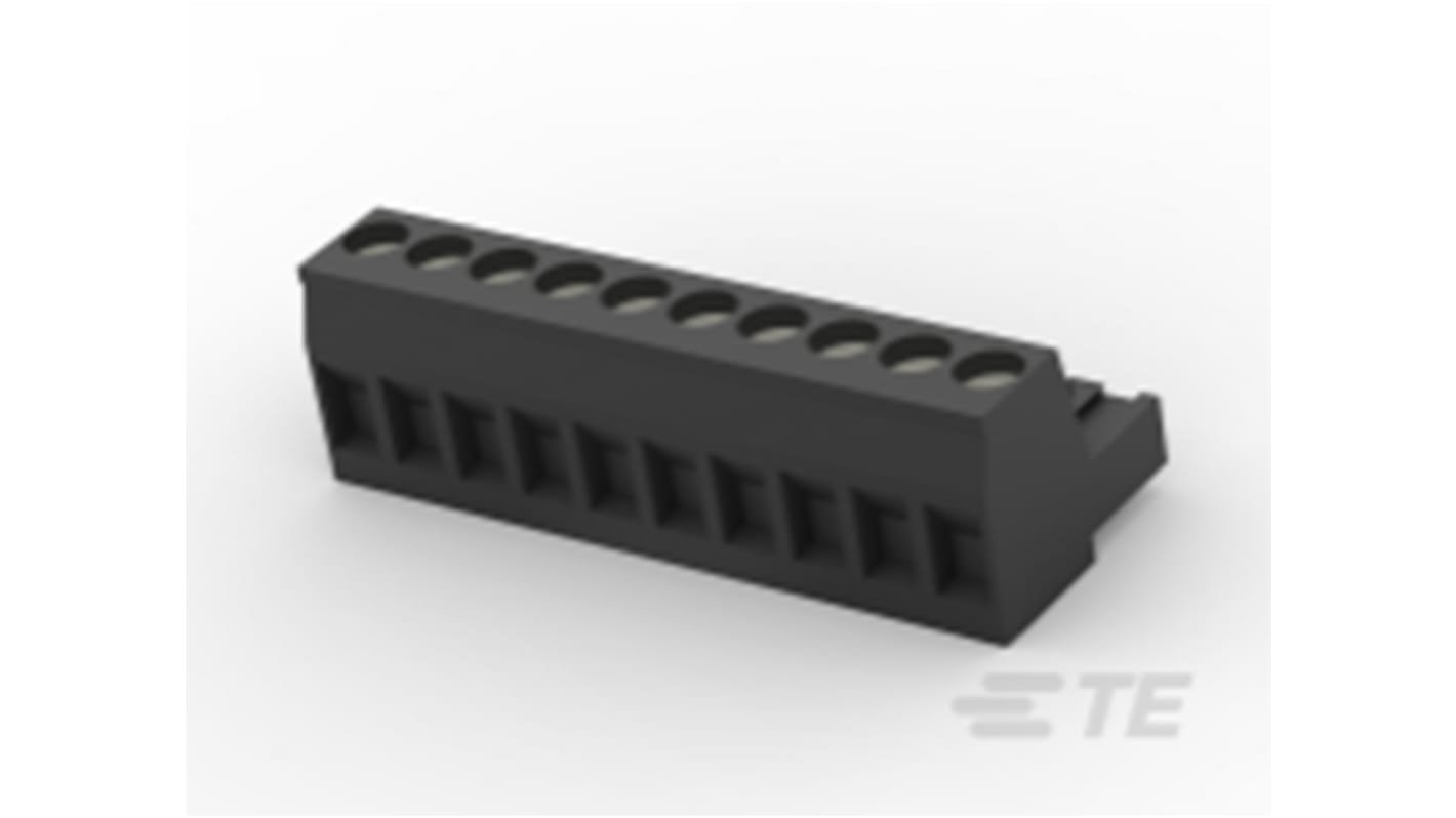 TE Connectivity 5mm Pitch 10 Way Pluggable Terminal Block, Plug, Cable Mount, Screw Termination