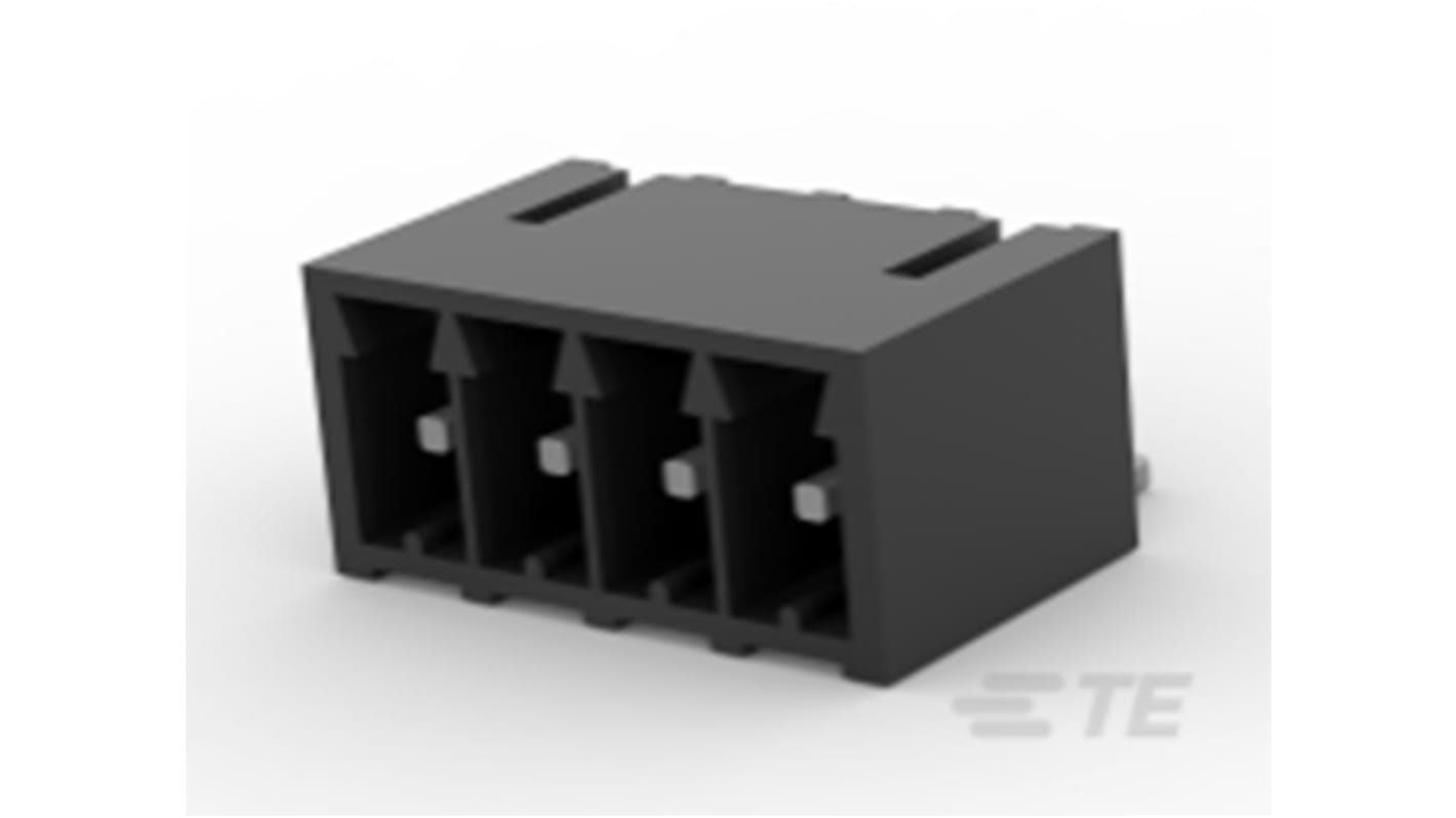 TE Connectivity 3.5mm Pitch 4 Way Right Angle Pluggable Terminal Block, Header, Surface Mount, Screw Termination