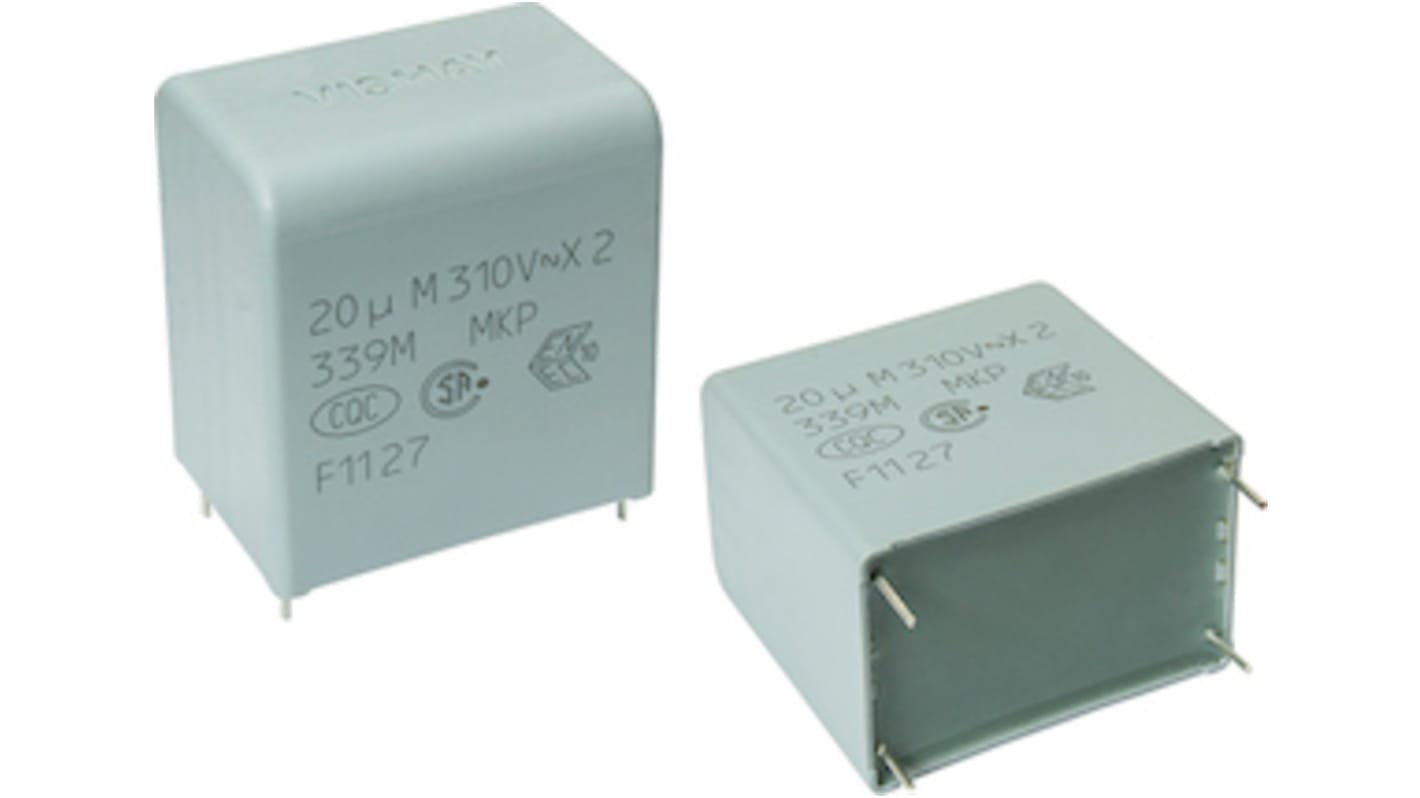 Vishay F339X2 Polypropylene Capacitor PP, 305 V ac, 630 V dc, ±20%, 2.2μF, Through Hole