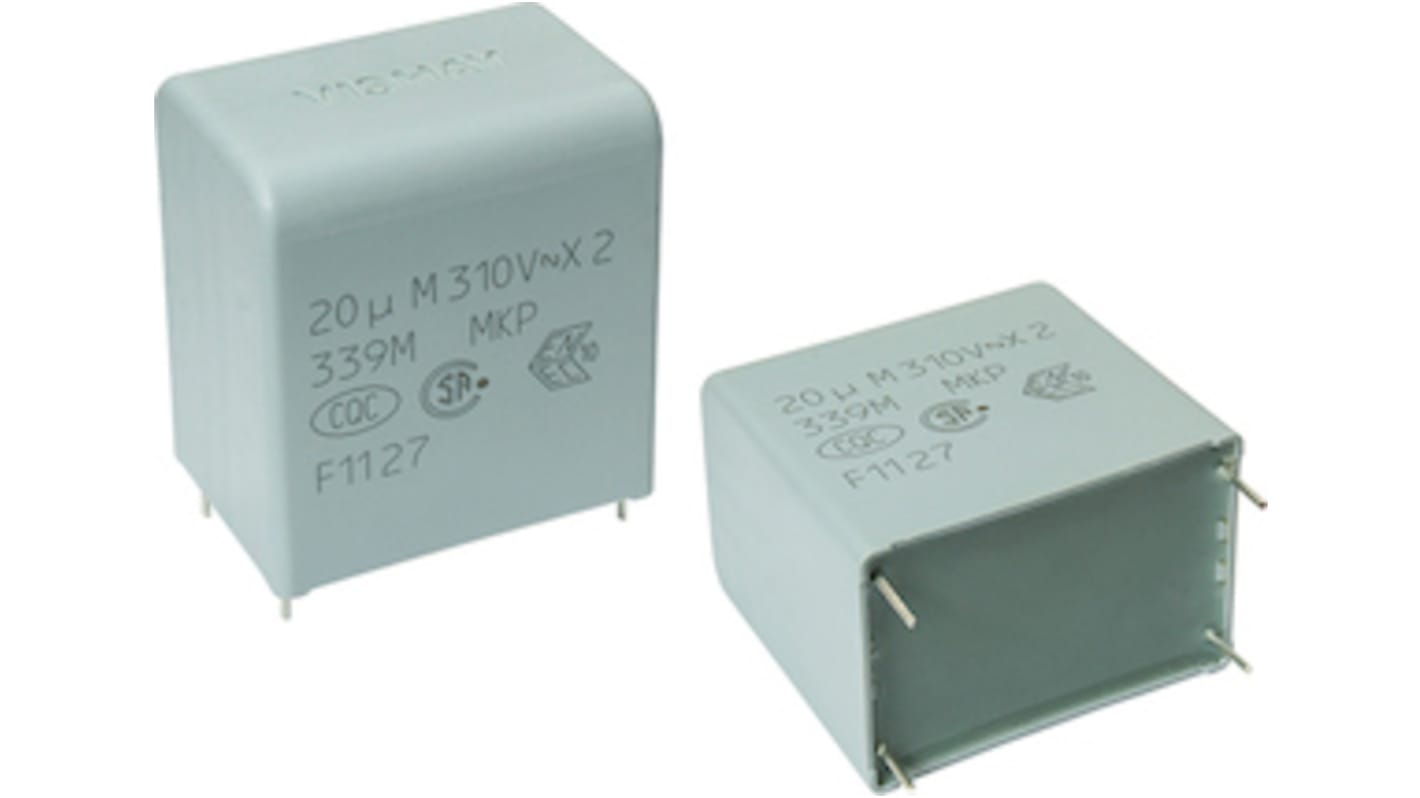 Condensador de polipropileno PP Vishay AEC-Q200, 100nF, ±20%, 305 V ac, 630 V dc, Montaje en orificio pasante