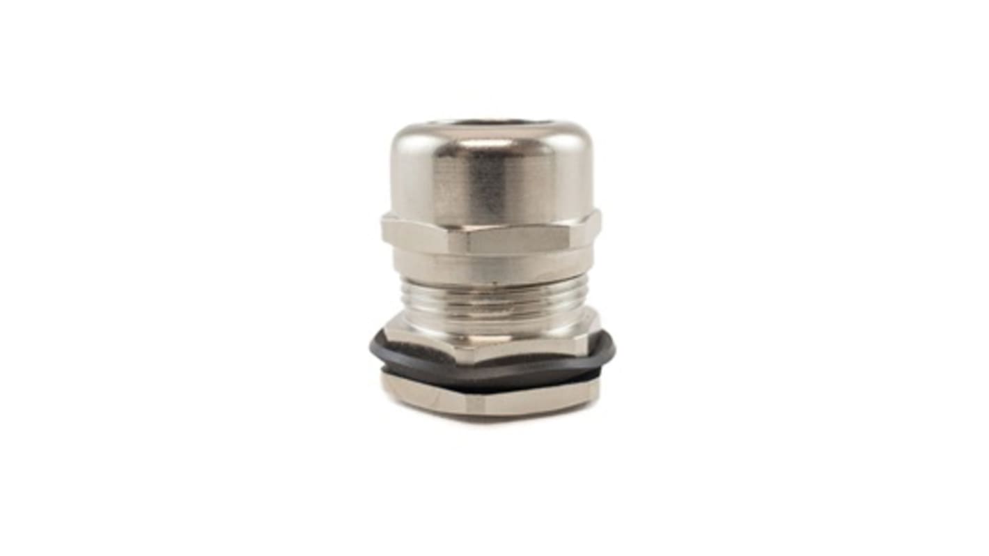 Alpha Wire FIT Wire Management Series Metallic Metal Cable Gland, M12 Thread, 3mm Min, 6.5mm Max, IP66, IP68