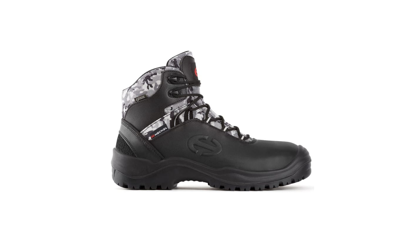 Heckel Gore-Tex MX 200 GT EN20345 S3, Unisex Sicherheitsstiefel Schwarz, Weiß, mit Zehen-Schutzkappe, Größe 44 / UK 10