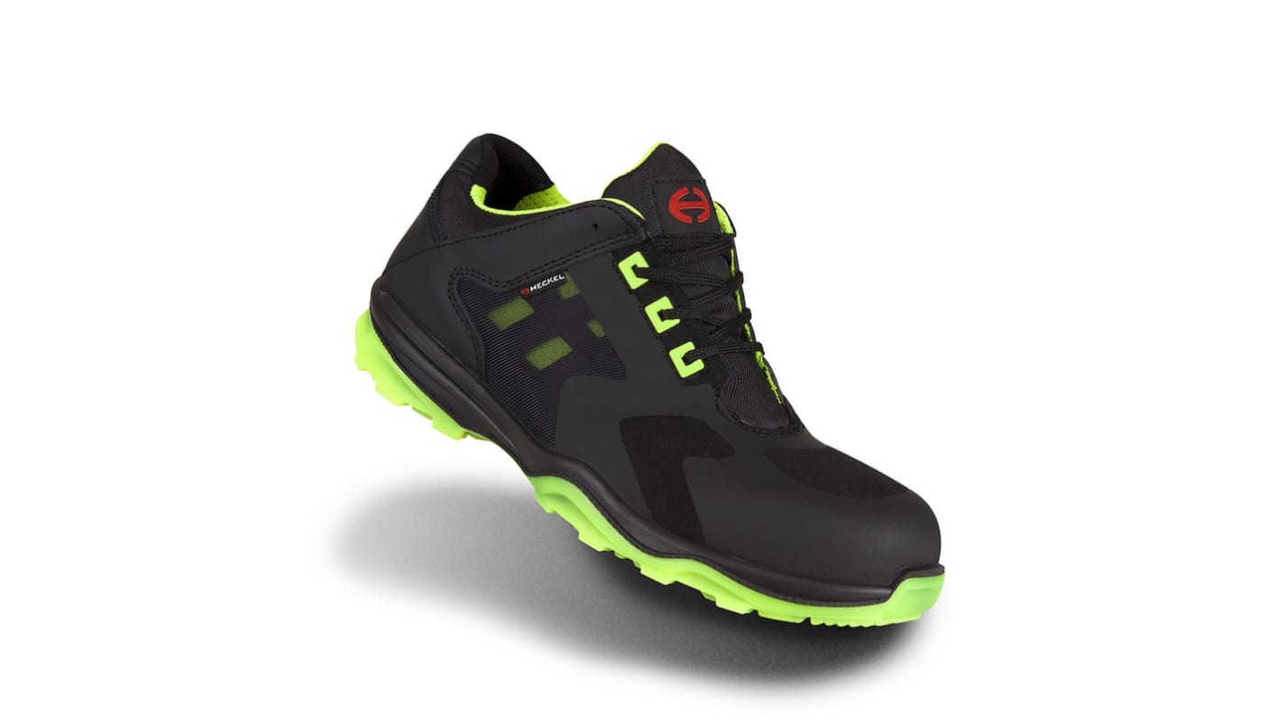Heckel RUN-R 200 Unisex Black, Green Composite  Toe Capped Safety Trainers, UK 4, EU 37