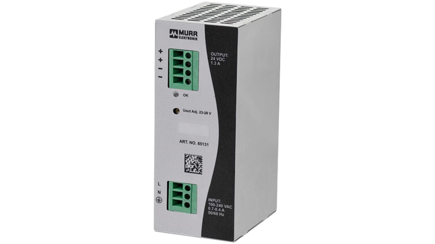 Murrelektronik Limited Eco-Rail Switched Mode DIN Rail Power Supply, 90 → 264V ac ac Input, 24V dc dc Output,