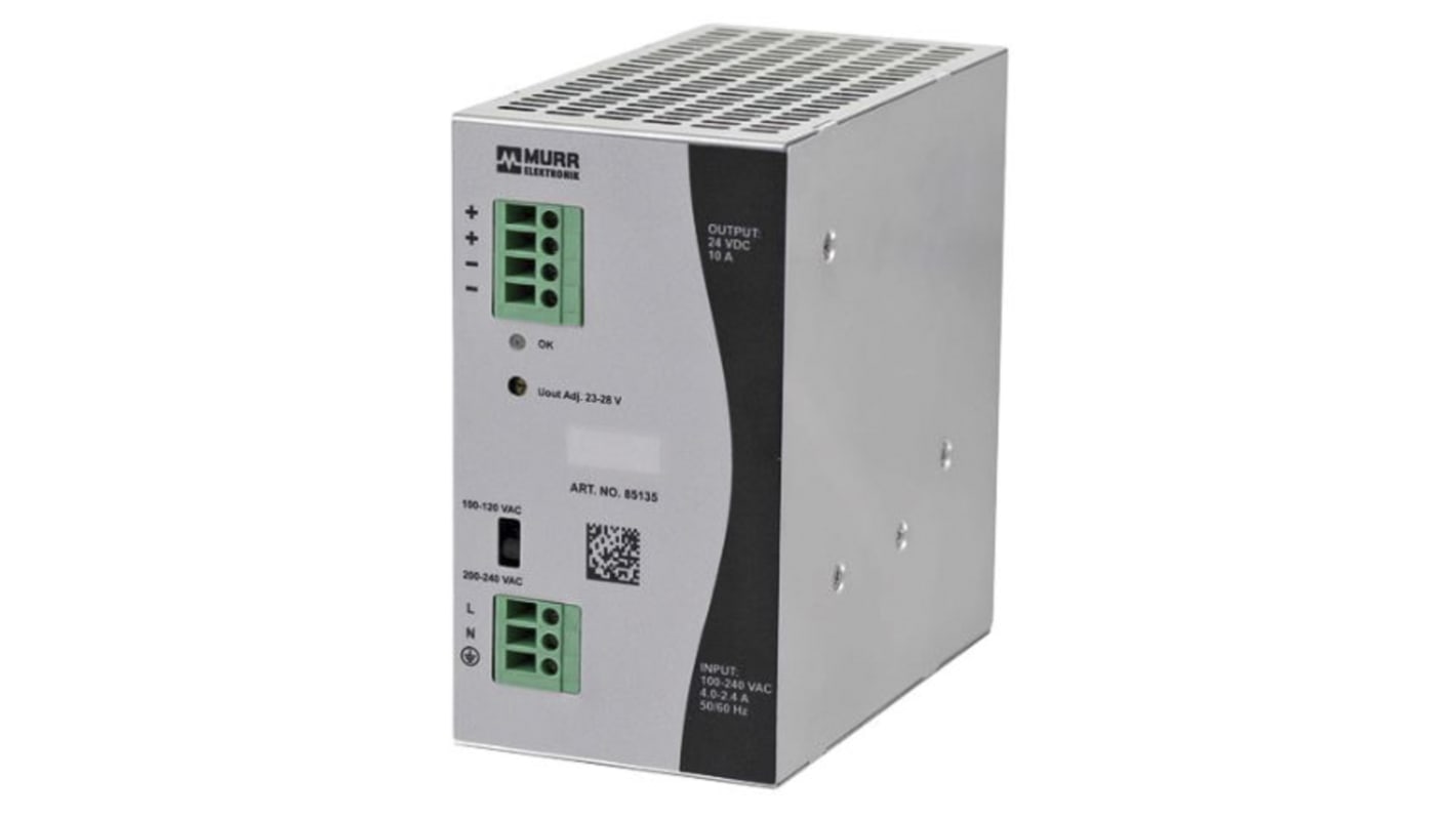Murrelektronik Limited Eco-Rail Switched Mode DIN Rail Power Supply, 173 → 264V ac ac Input, 24V dc dc Output,