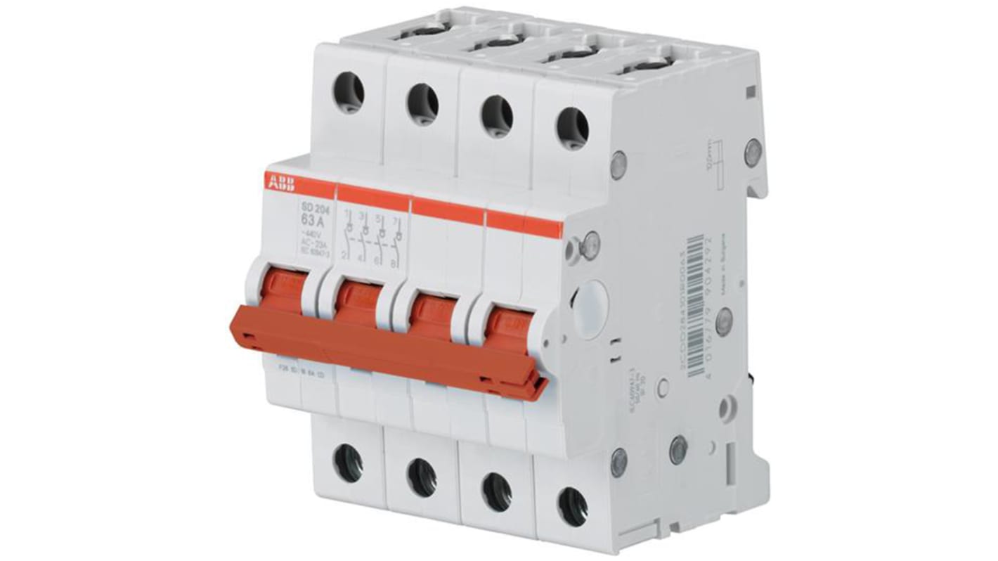 Interrupteur-sectionneur ABB Pro M Compact SD204, 4 P, 16A, 440V c.a.