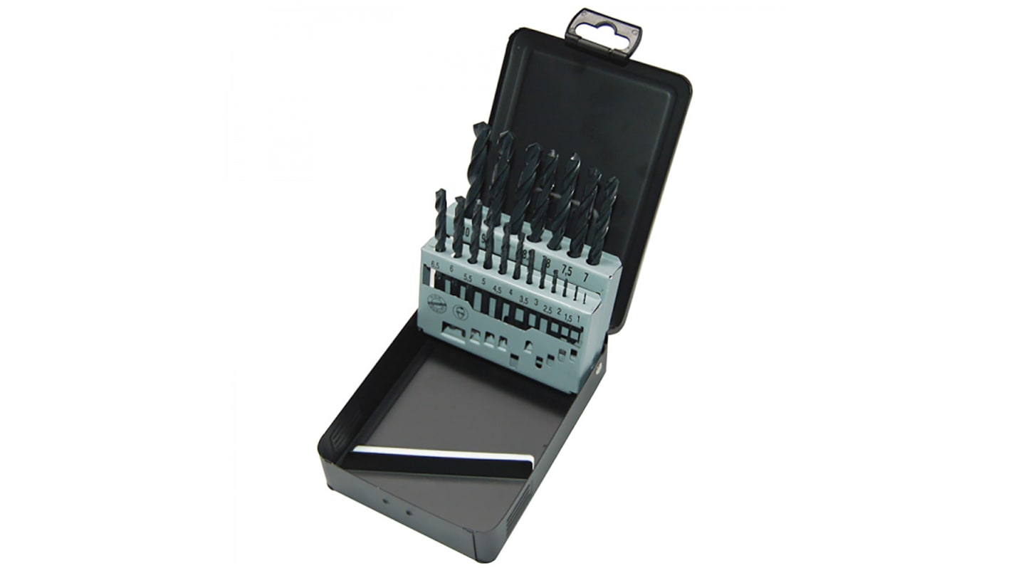 Milwaukee 19-Piece Twist Drill Bit Set for Multi-Material, 10mm Max, 1mm Min, HSS-R Bits