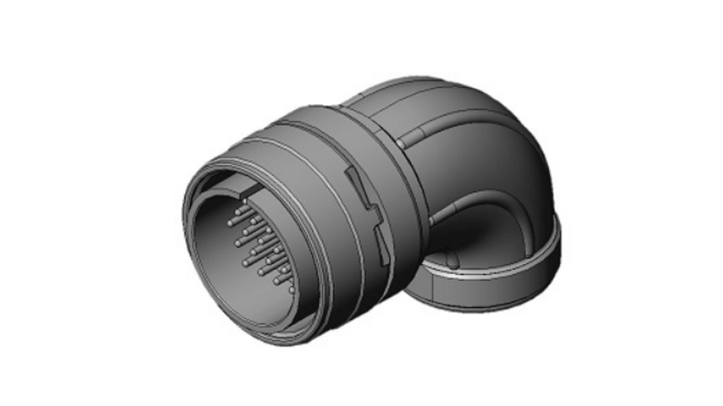 JAE, N/MS Series Right Angle 24 Way Cable Mount Circular Connectors Plug, Socket Contacts,Shell Size 24, Threaded,