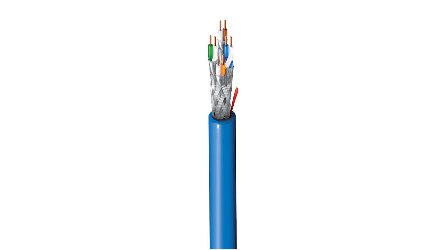 Câble Ethernet catégorie 6a S/FTP Belden, Bleu, 500m LSZH Sans terminaison LSZH