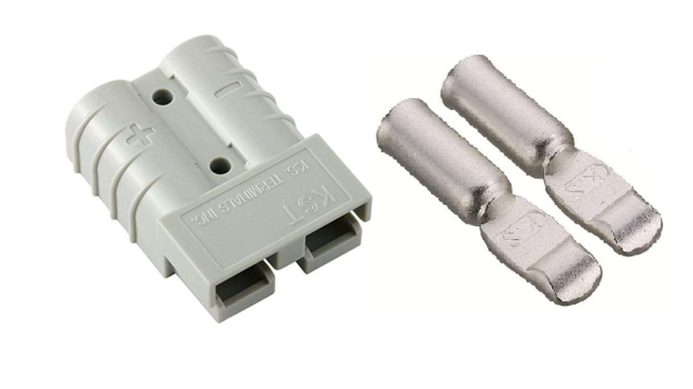 Conector de batería RS PRO, Macho de 2 vías, de color Gris, 600 V, 50A