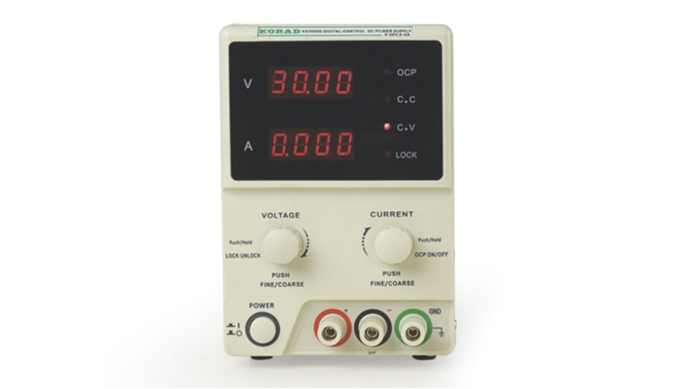 RS PRO Digital Bench Power Supply, 0 → 30V, 0 → 5A, 1-Output, 150W - RS Calibrated