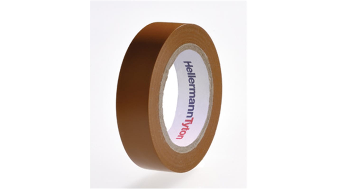 HellermannTyton 絶縁テープ 茶,幅：15mm,：710-00107 HTAPE-FLEX15-15x10-PVC-BN