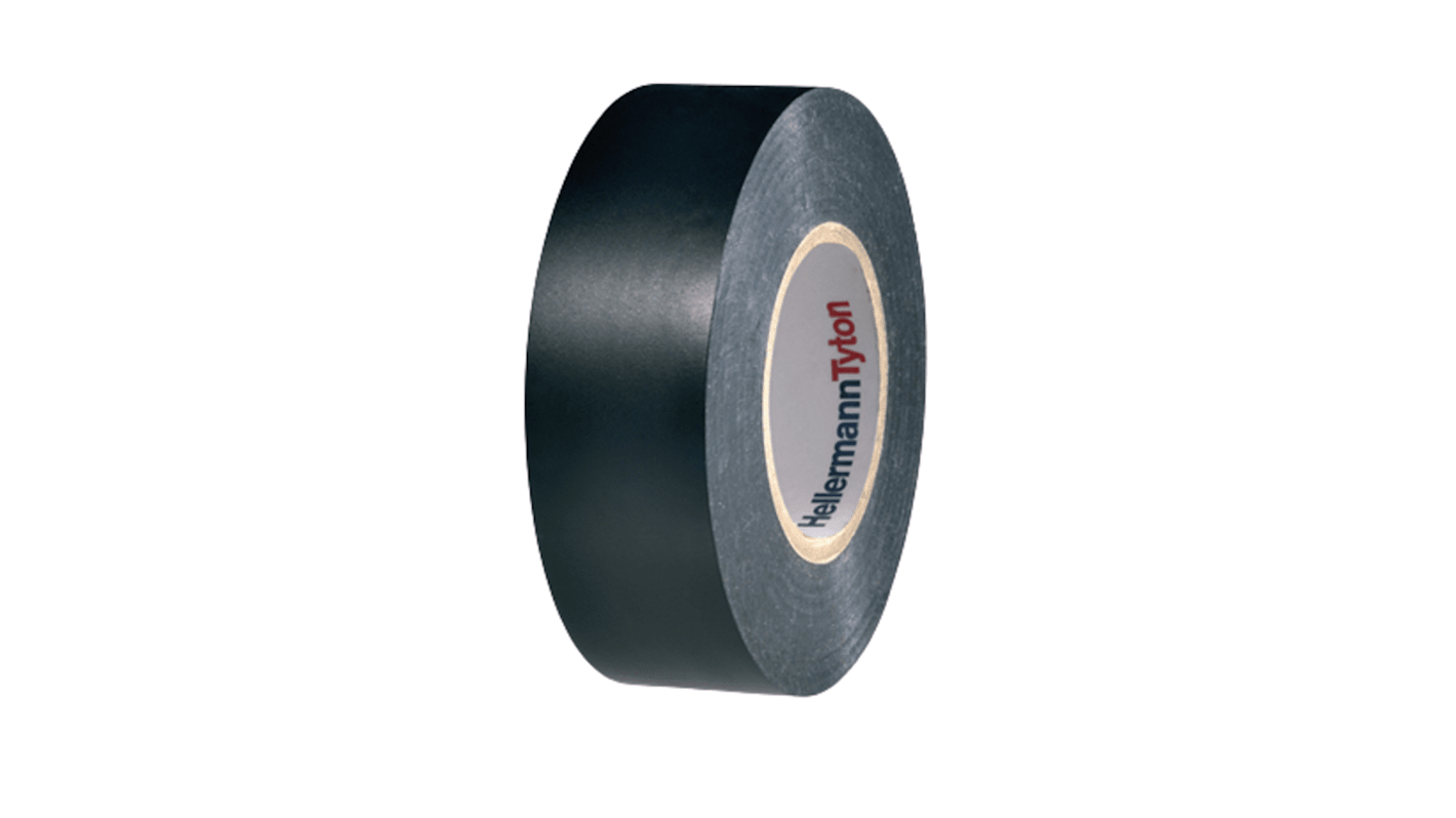 HellermannTyton HelaTape Flex Black PVC Electrical Tape, 25mm x 25m