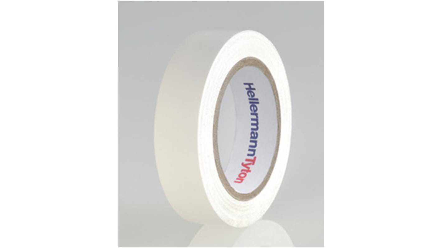 HellermannTyton 絶縁テープ 白,幅：15mm,：710-00105 HTAPE-FLEX15-15x10-PVC-WH