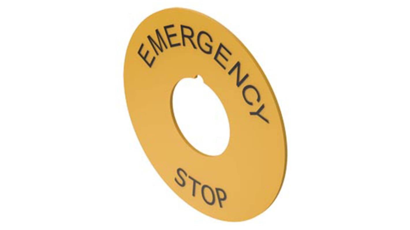 Osłona przycisku, Napis Emergency Stop