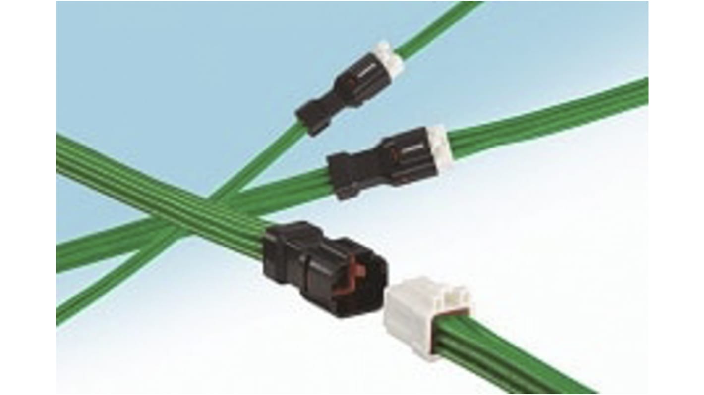 Boîtier de connecteur à sertir Femelle, 2 contacts 1 rang , pas 2.2mm, Droit, Montage sur câble, série DF62W