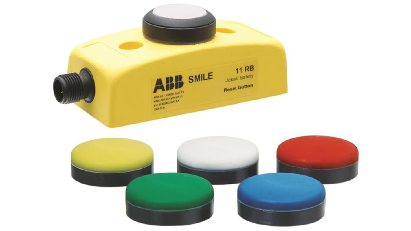 Seta de emergencia ABB Jokab serie Smile 11 RB, iluminado, 1 NA, montaje en panel, IP65