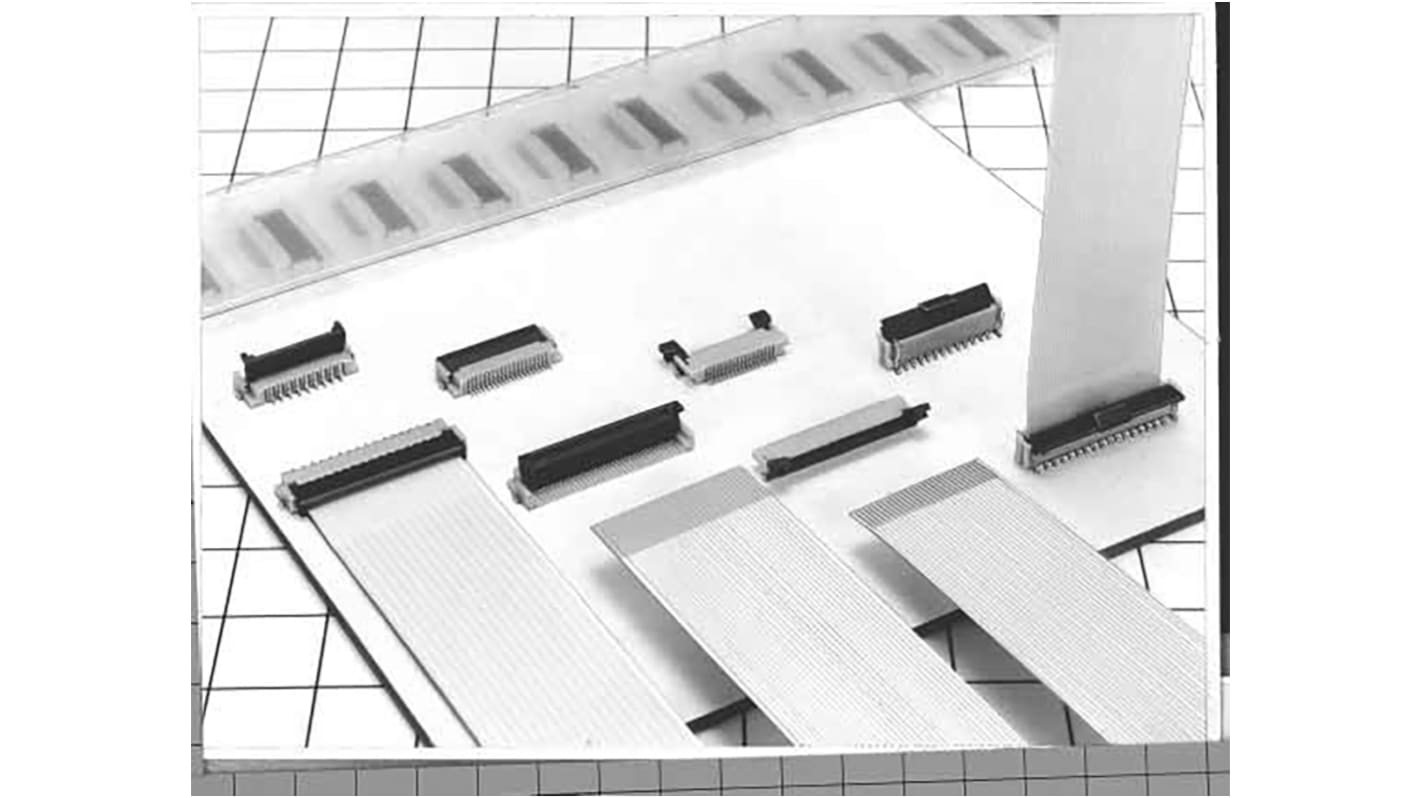 Hirose FH12 ZIF, SMD FPC-Steckverbinder, Buchse, 8-polig / 1-reihig, Raster 1mm Lötanschluss