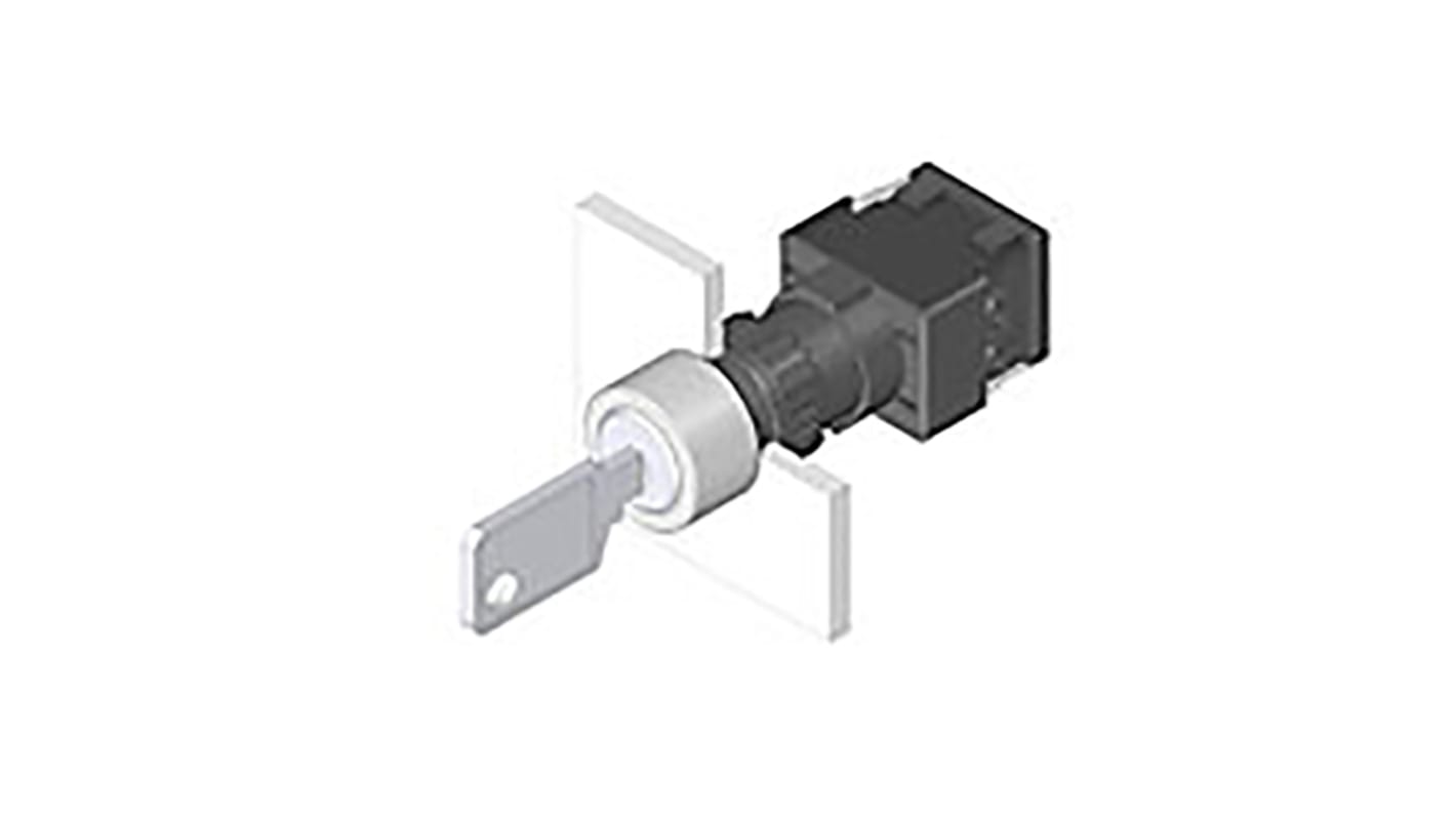 Przełącznik blokady z kluczem IP65, 5 A 2-Way, -25 → +55°C