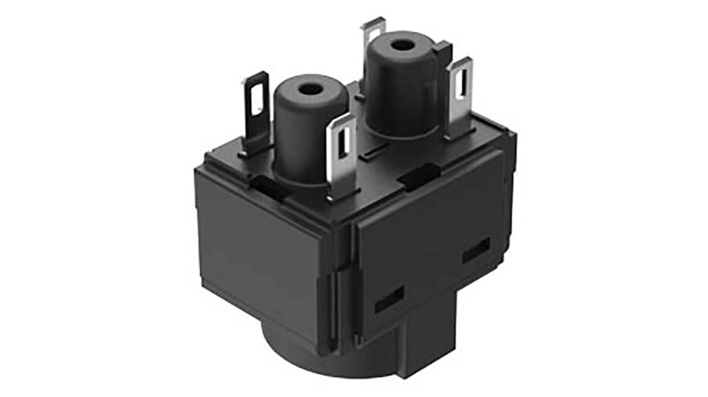 Bloque de contacto de botón pulsador EAO 61-8755.17, 1 CO, 250V ac/dc, terminal Soldadura