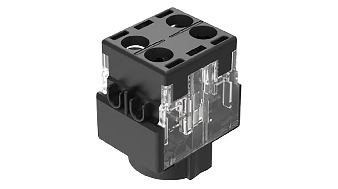 Bloque de contacto de botón pulsador EAO 61-8610.11, 1 NA, 250V ac/dc, terminal Roscado