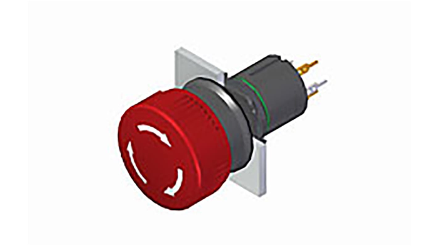 Seta de emergencia EAO serie 51, montaje en panel, Ø de montaje 16.2mm, IP65