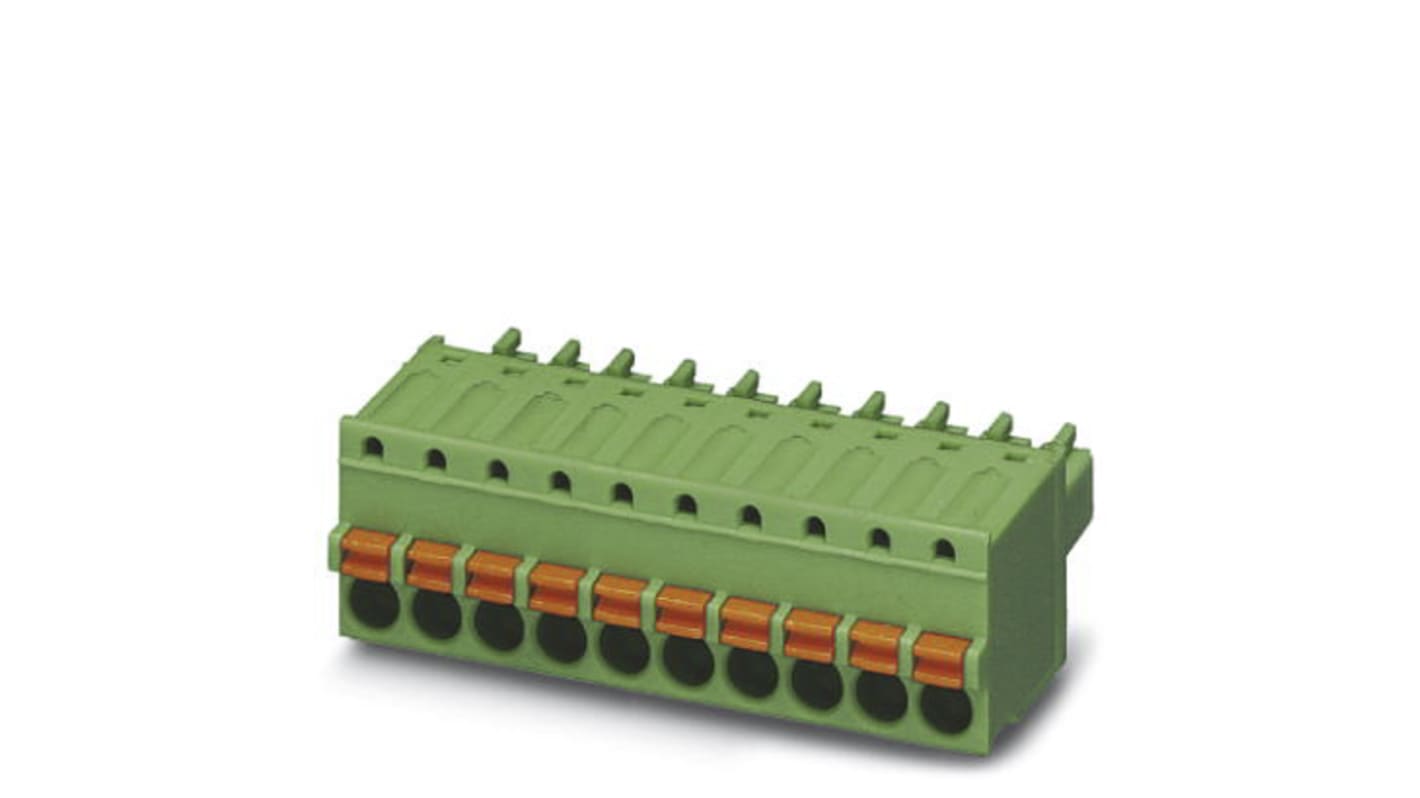 Phoenix Contact 3.5mm Pitch 6 Way Pluggable Terminal Block, Plug, Cable Mount, Spring Cage Termination