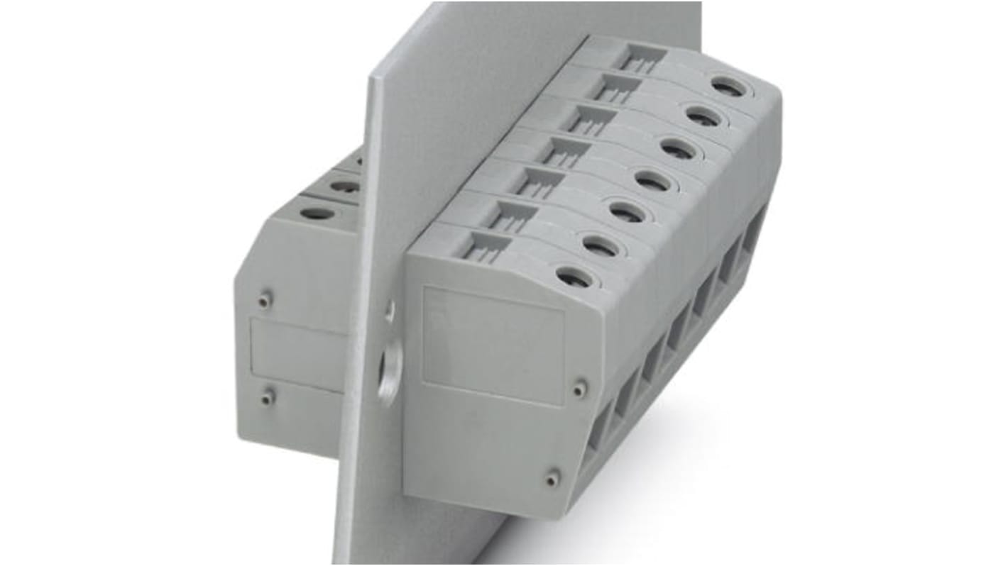 Phoenix Contact HDFK 16 Series Feed Through Terminal Block, 16-Contact, 12.1mm Pitch, Panel Mount, 1-Row, Screw