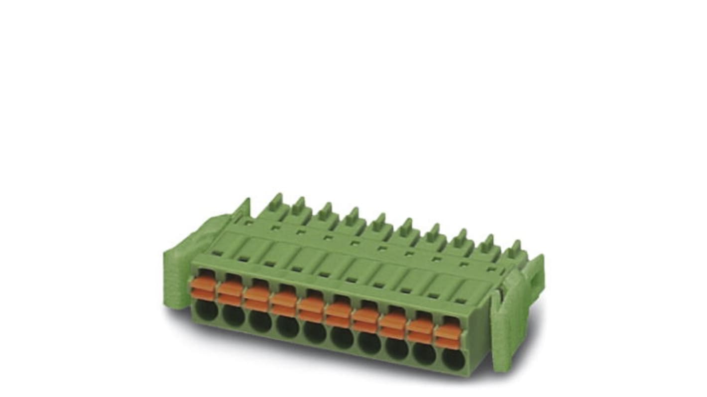 Phoenix Contact 3.5mm Pitch 4 Way Pluggable Terminal Block, Plug, Cable Mount, Spring Cage Termination