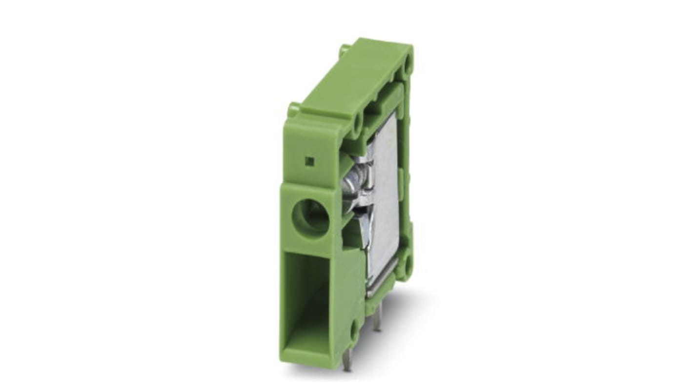 Phoenix Contact FRONT 4-H-6.35 Series PCB Terminal Block, 1-Contact, 6.35mm Pitch, Through Hole Mount, 1-Row, Screw