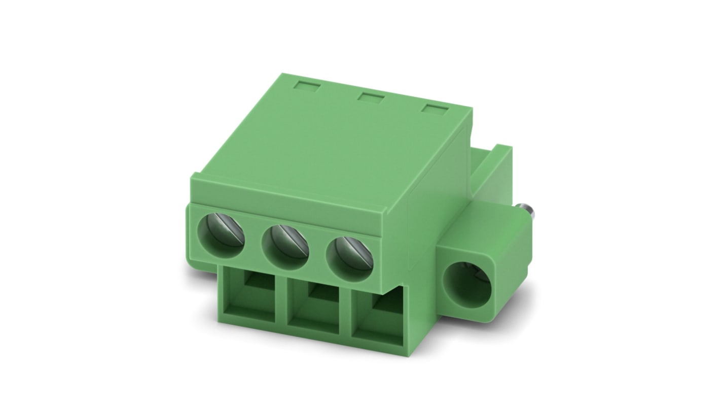 Phoenix Contact 5.08mm Pitch 3 Way Pluggable Terminal Block, Plug, Cable Mount, Screw Termination