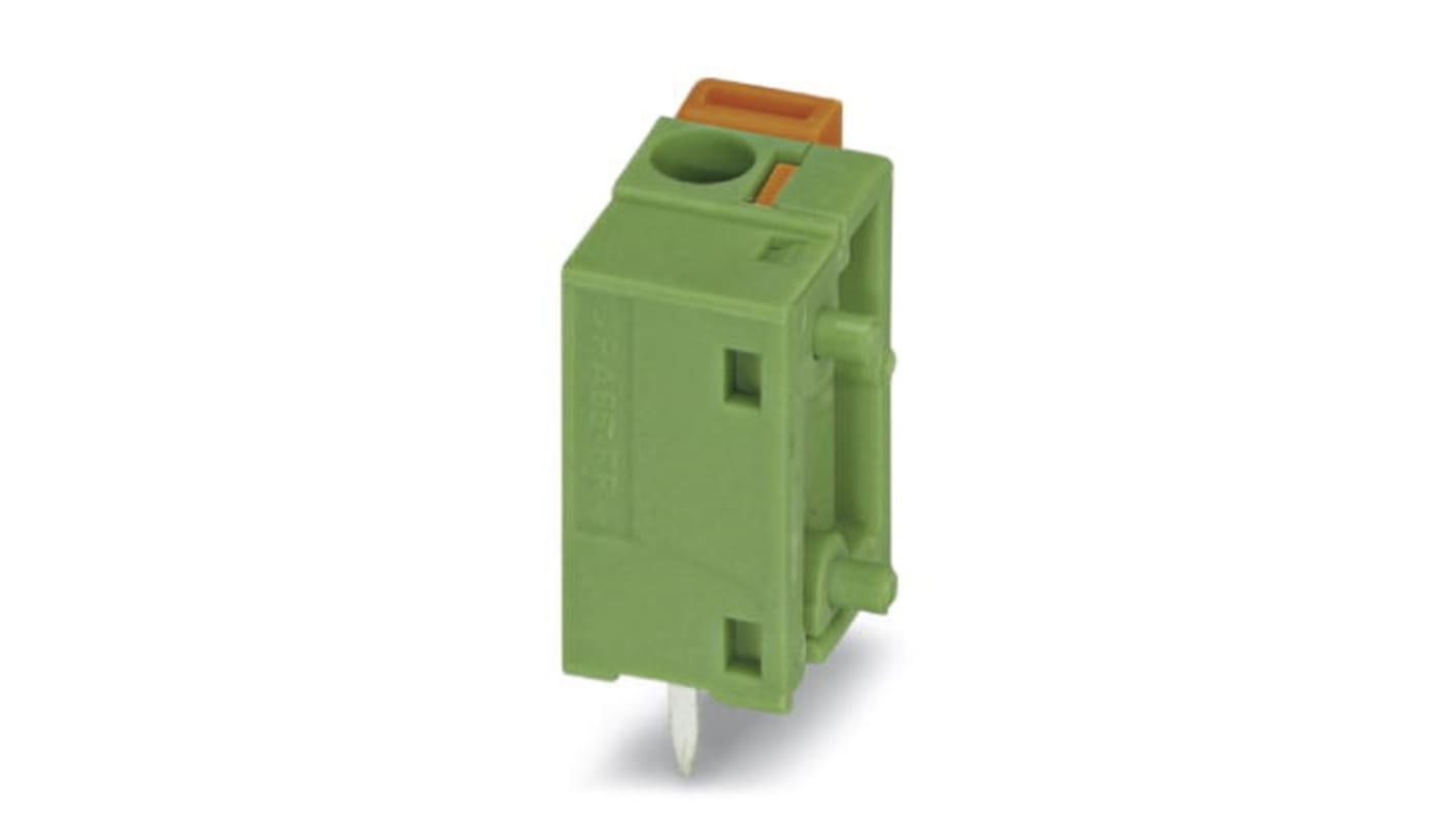 Phoenix Contact FFKDSA/V1-7.62 Series PCB Terminal Block, 1-Contact, 7.62mm Pitch, Through Hole Mount, 1-Row, Screw