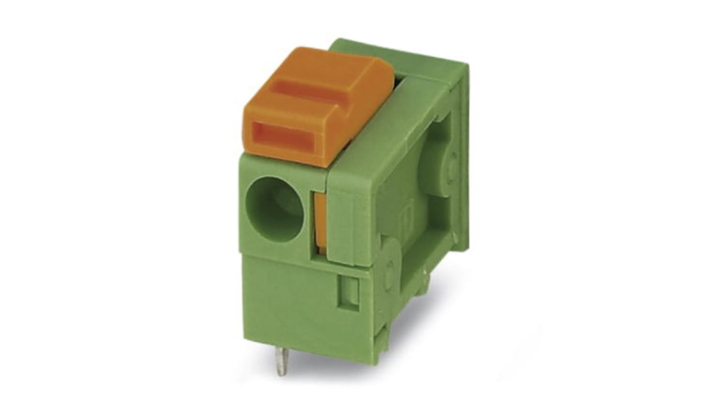 Phoenix Contact FFKDSA1/H1-7.62 Series PCB Terminal Block, 1-Contact, 7.62mm Pitch, Through Hole Mount, 1-Row, Screw