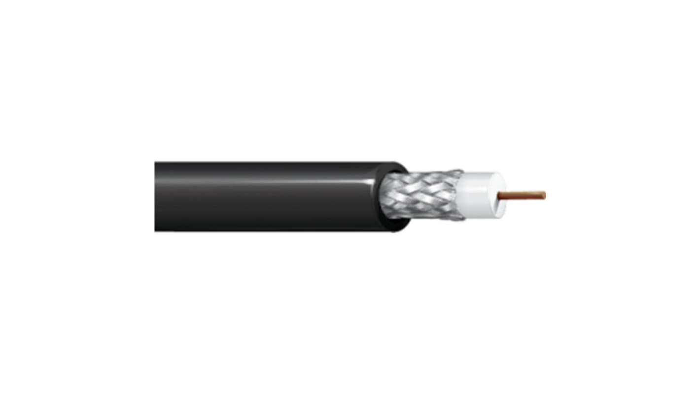 Cable coaxial RG58 Belden, 52 Ω, long. 152.4m, funda de , funda de PVC Negro