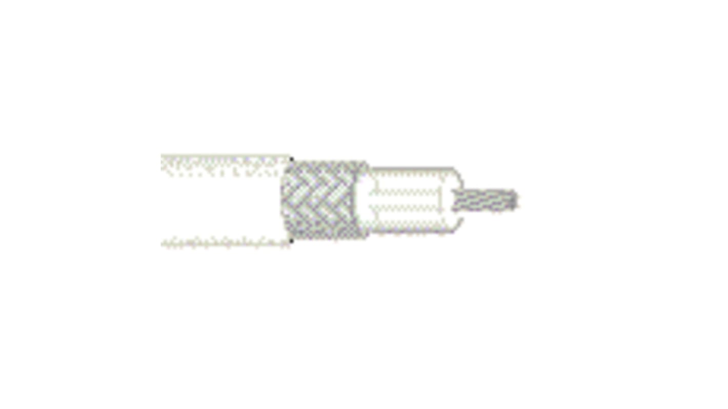 Cable coaxial RG178 Belden, 50 Ω, long. 152.4m, funda de Etileno Propileno Fluorado (FEP) Blanco