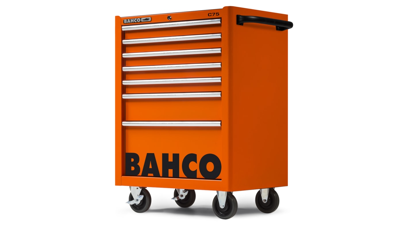 Bahco 7 drawer Stainless Steel (Top) Wheeled Tool Chest, 985mm x 677mm x 501mm