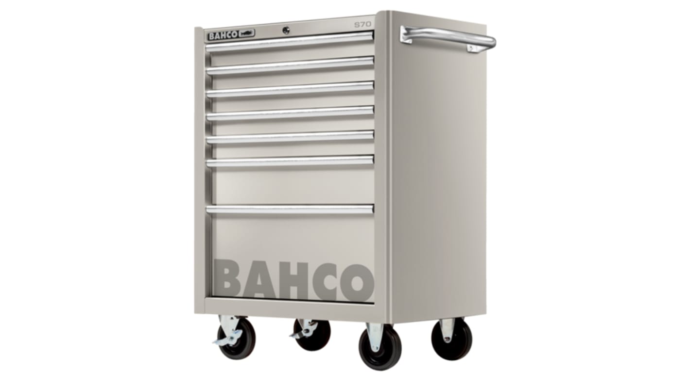 Armadietto mobile con ruote Bahco in Acciaio inox, 7 cassetti, 860mm X 580mm X 780mm