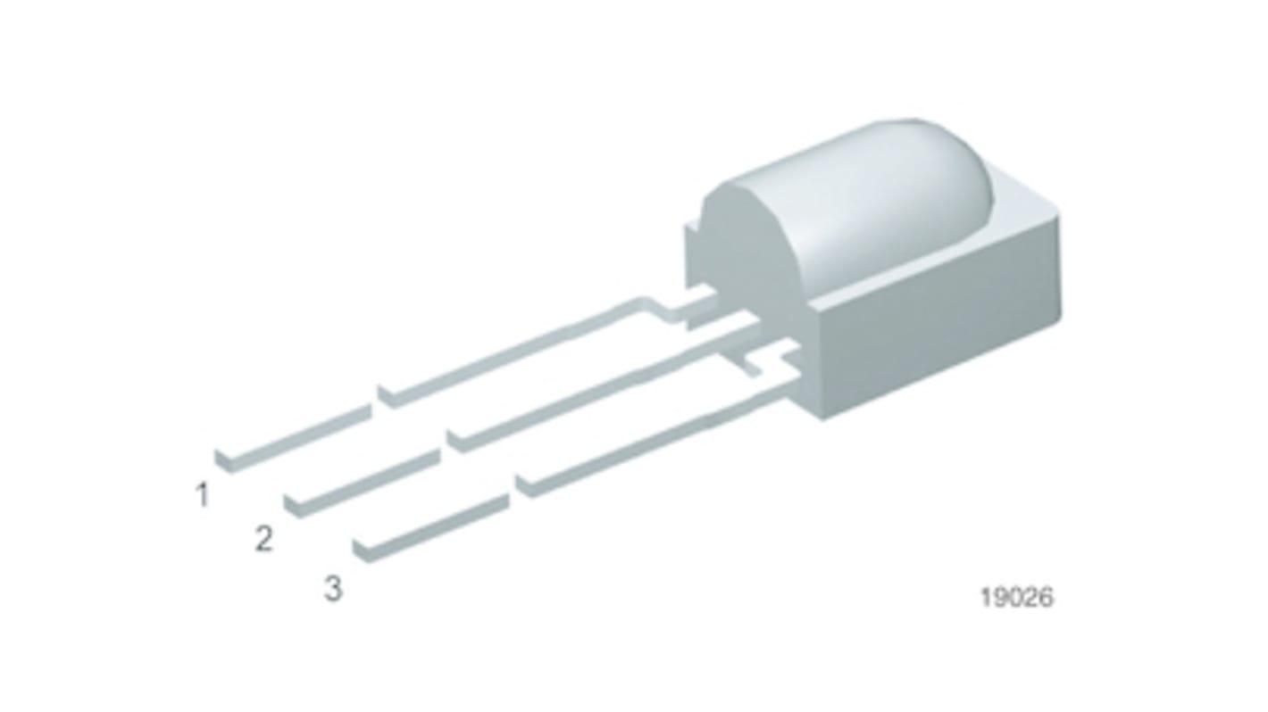 Vishay TSOP18638, 38kHz IR Receiver ±45 °, 24m Range, 2.5 V - 5.5V, Through Hole, 5 x 4.8 x 6.95mm